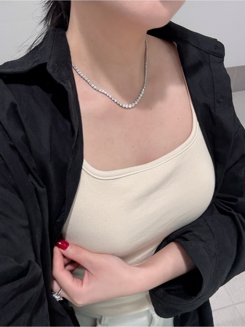 18K Gold 6.92CT Natural Diamond Necklace | 13.62g - Picture 2 of 3
